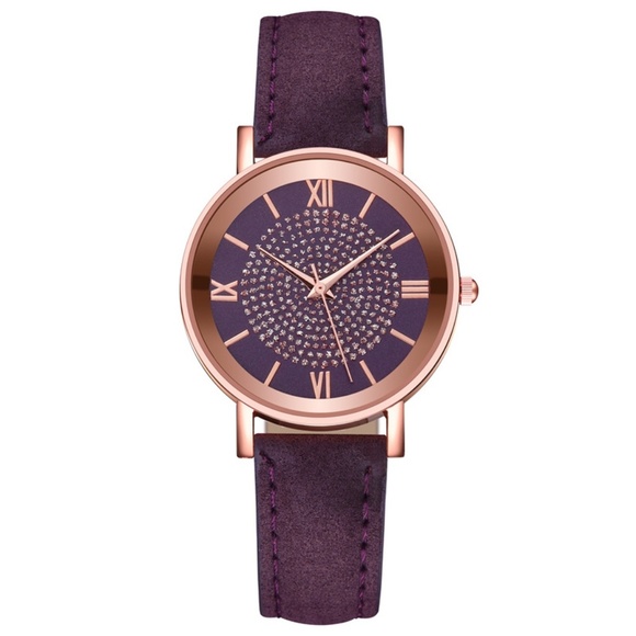 *CARLOTTA* Purple x Gold Fashion Quartz Watch - Picture 1 of 2